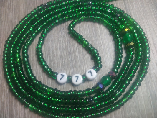 Angel Number Green Waistbead
