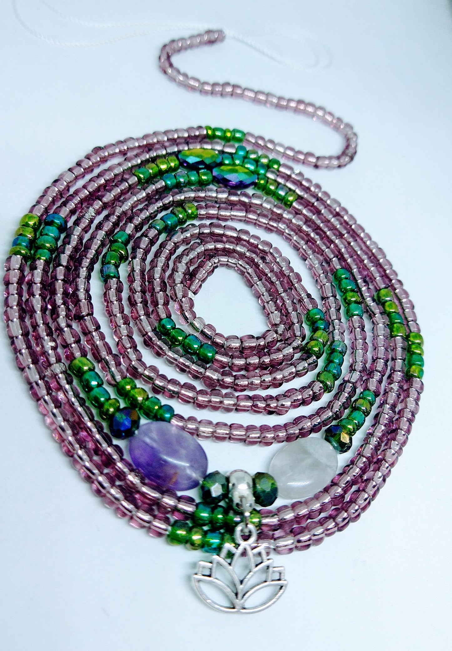 Amethyst Flower waistbead