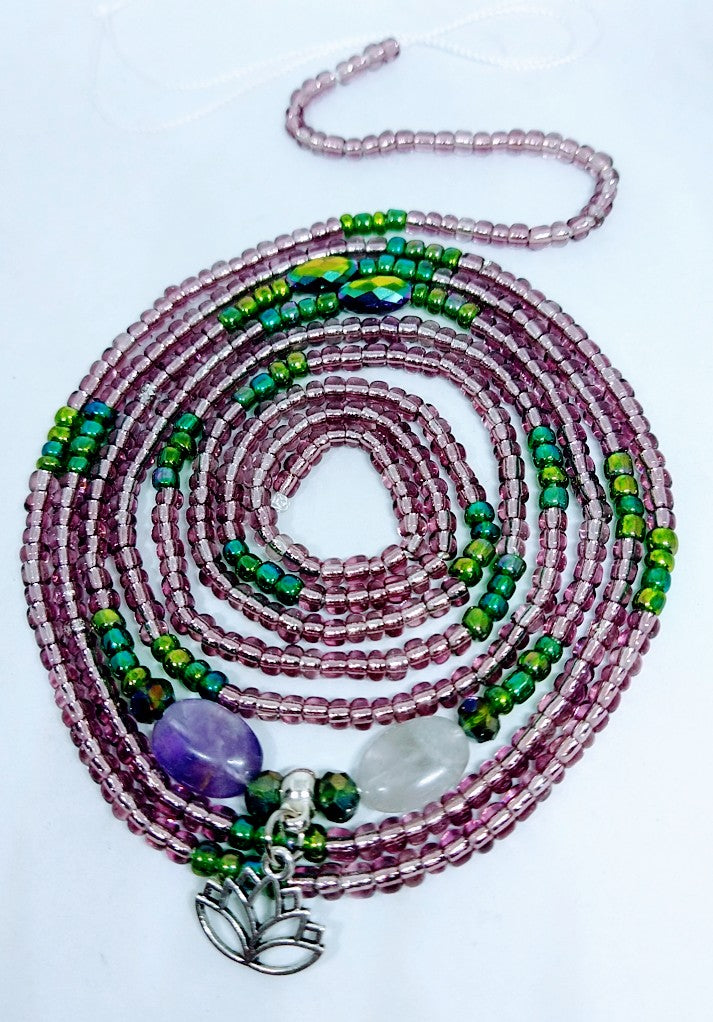 Amethyst Flower waistbead