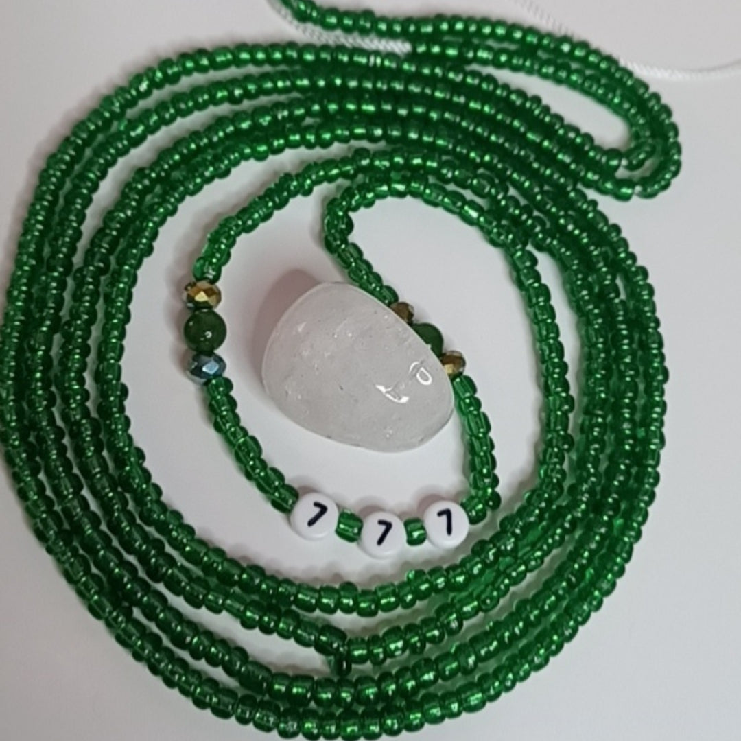 Angel Number Green Waistbead