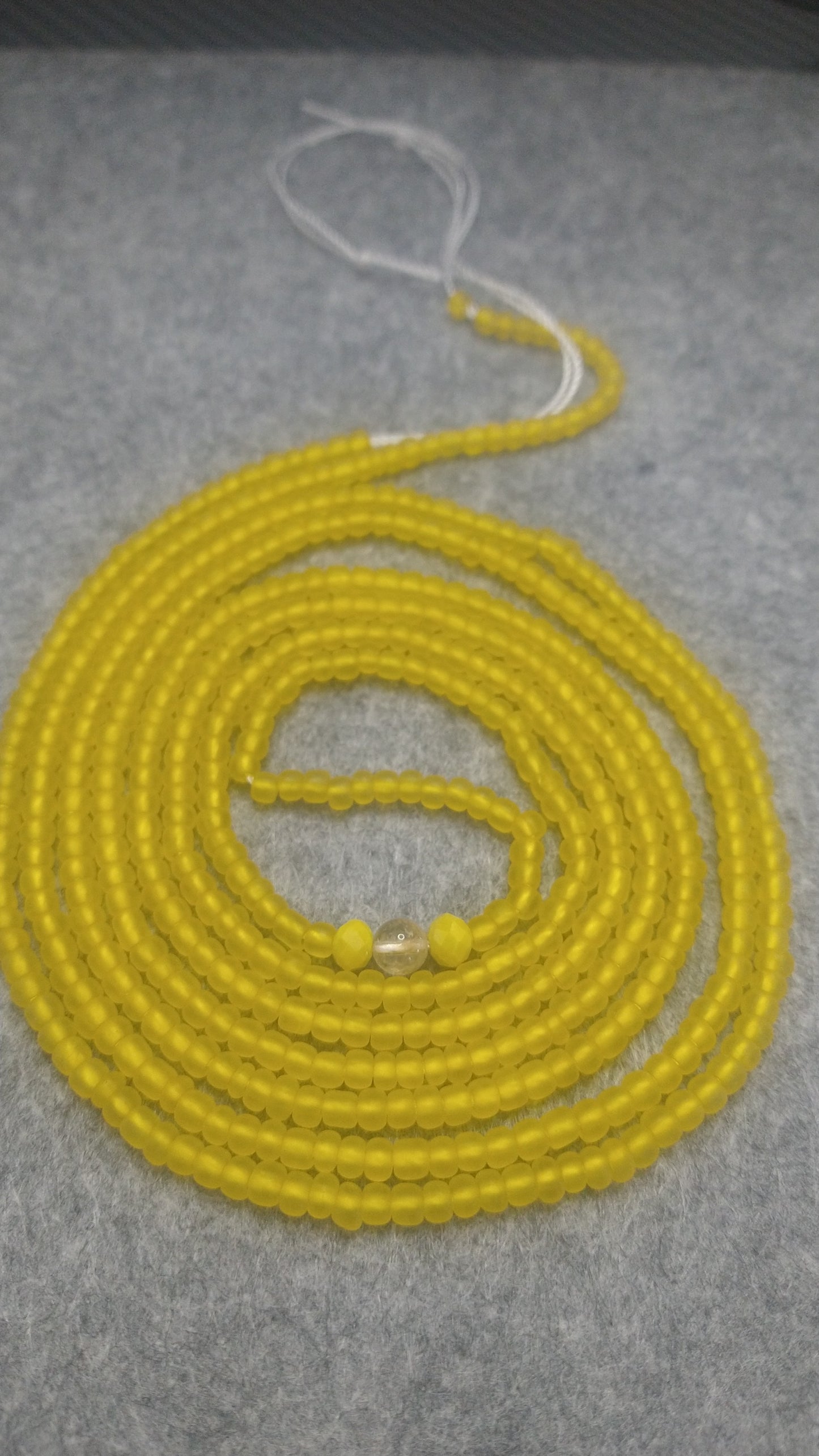 Simply Yellow Frosted waistbead