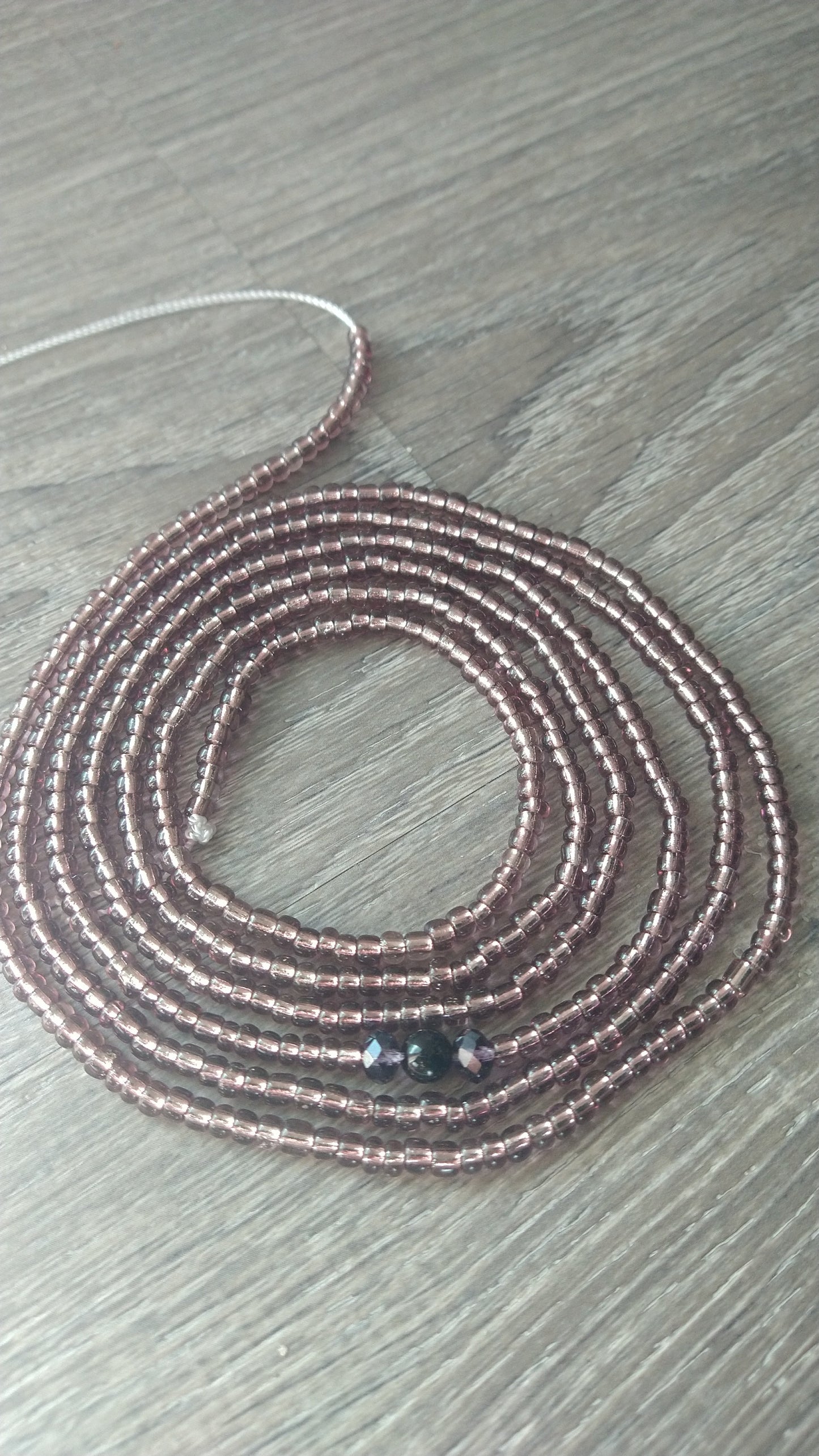 Solid Amethyst waistbead