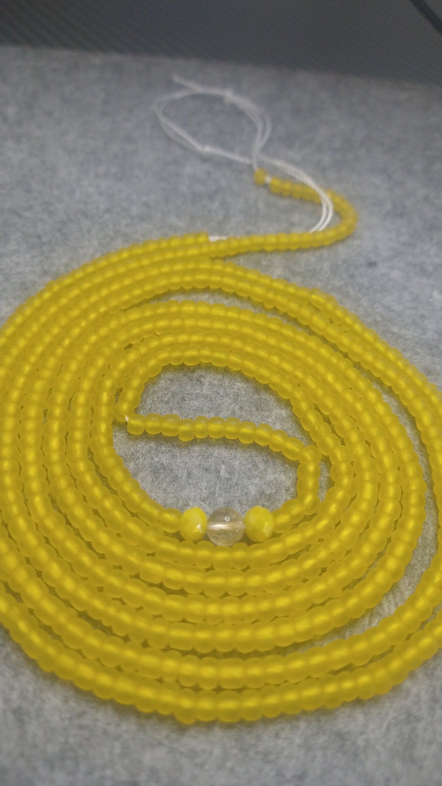 Simply Yellow Frosted waistbead